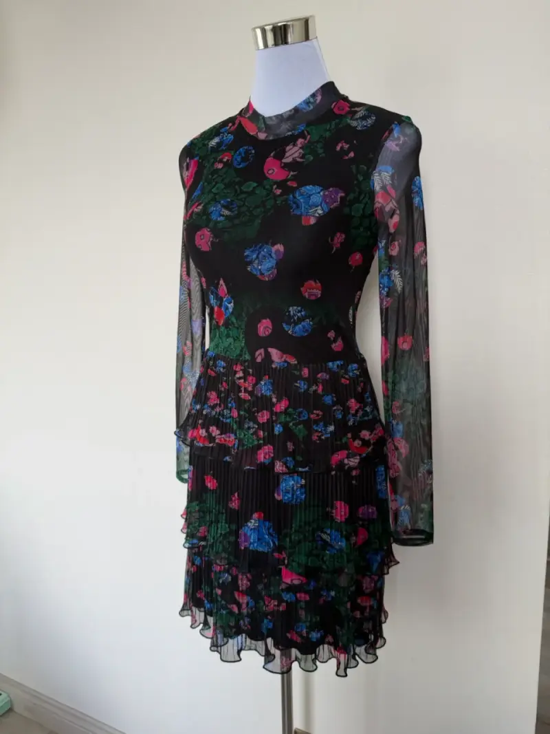 Vestido floral negro S Desigual - 2