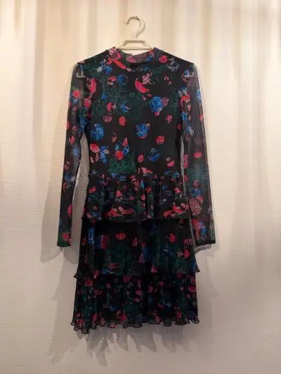 Vestido floral negro S Desigual - miniatura 4