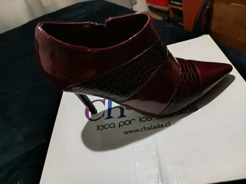 Botines de cuero burdeos - 1