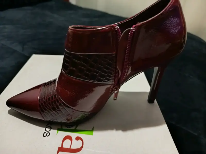 Botines de cuero burdeos - 2