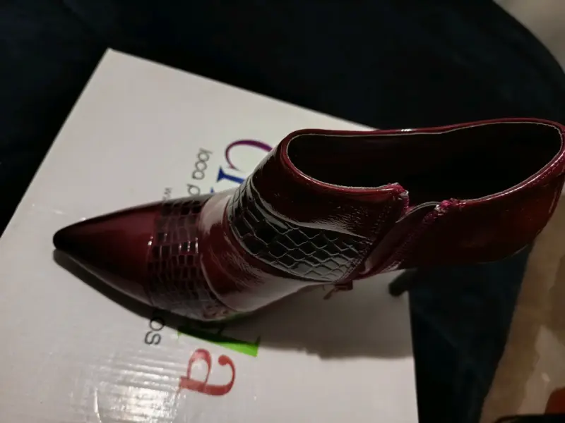Botines de cuero burdeos - 3