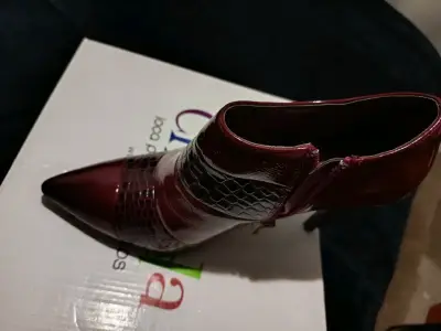 Botines de cuero burdeos - miniatura 3