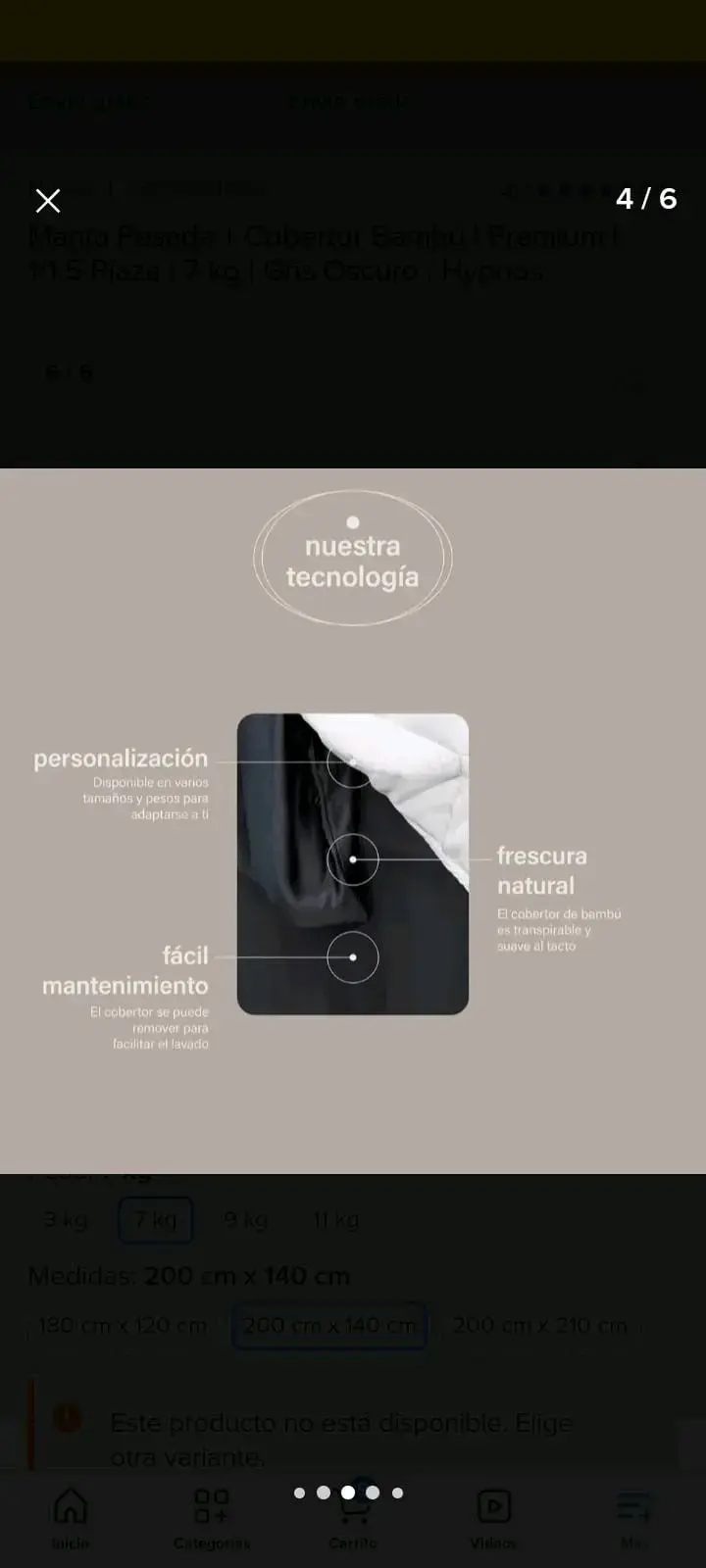 Manta pesada con funda de Bamboo hypnos - 2