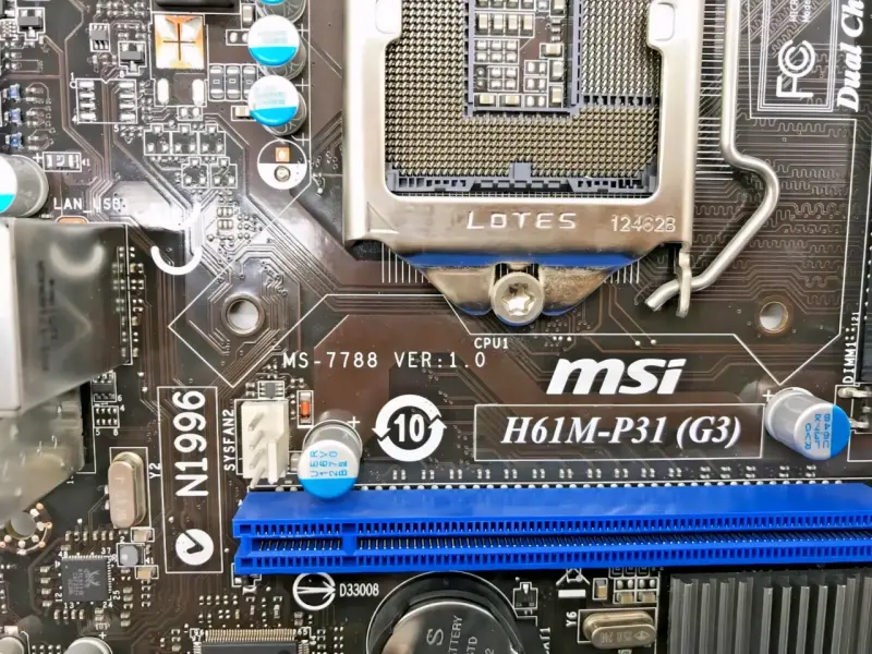 PLACA MSI H61M-P31 PARA RESPUESTO O REPARACIÓN. - 1