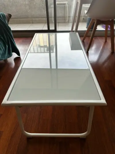Mesa de centro vidrio blanco - miniatura 1