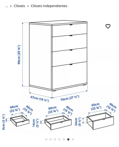 Clóset blanco Ikea - miniatura 4