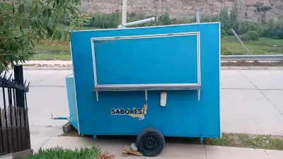 Carrito de comida azul con ventana - miniatura 1