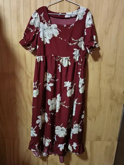 Vestido floral rojo - miniatura 1
