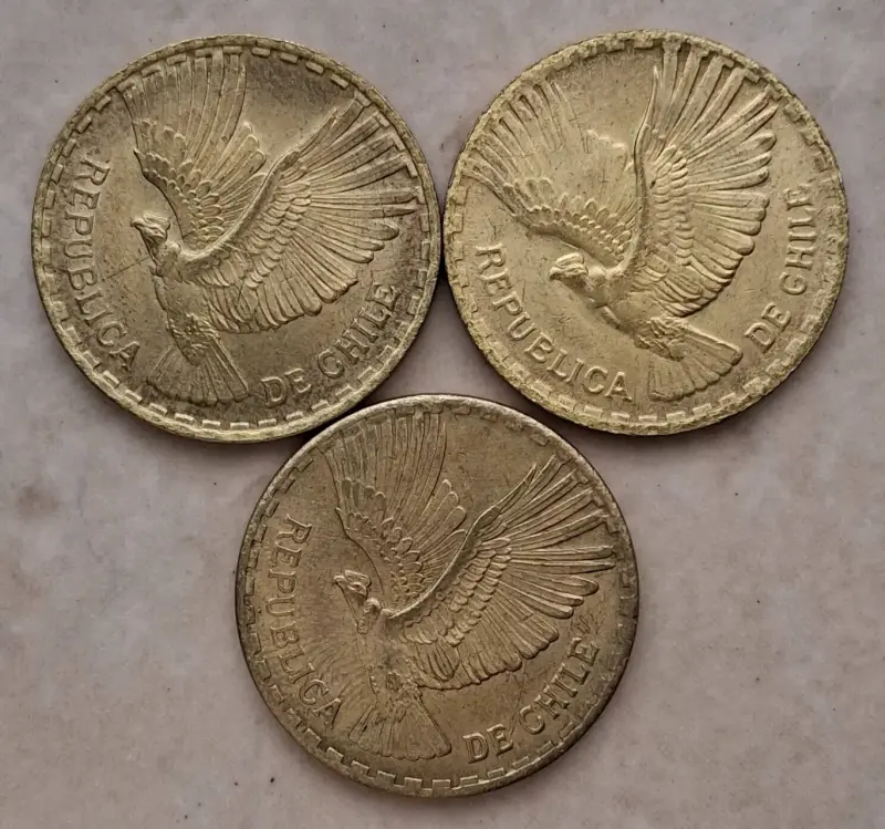 MonedasChile 10 centésimos 1964-65 y 66 - 2