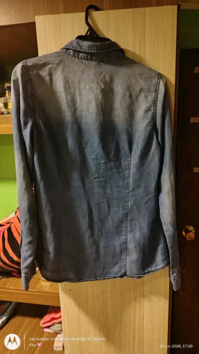 Camisa denim azul mujer zibel s-m - miniatura 2