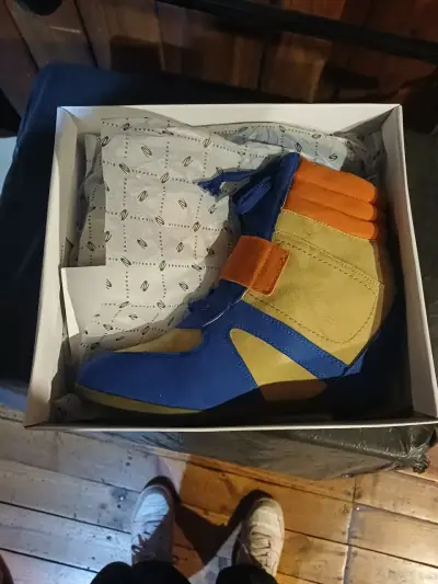 Zapatillas altas azul y naranja - miniatura 2