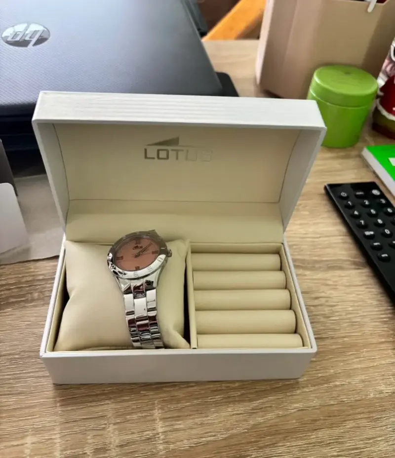 Reloj Lotus acero pulsera rosa - 2