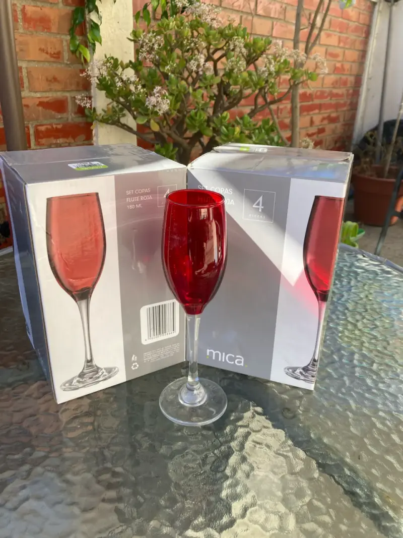 copas flauta roja 180ml( 8 copas ) - 2