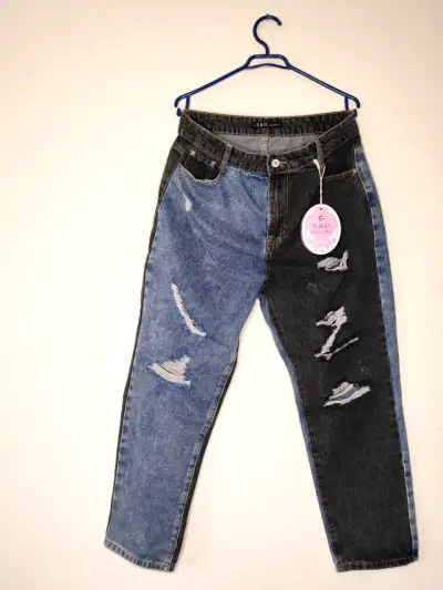 Jeans bicolor desgastados X&D - miniatura 1