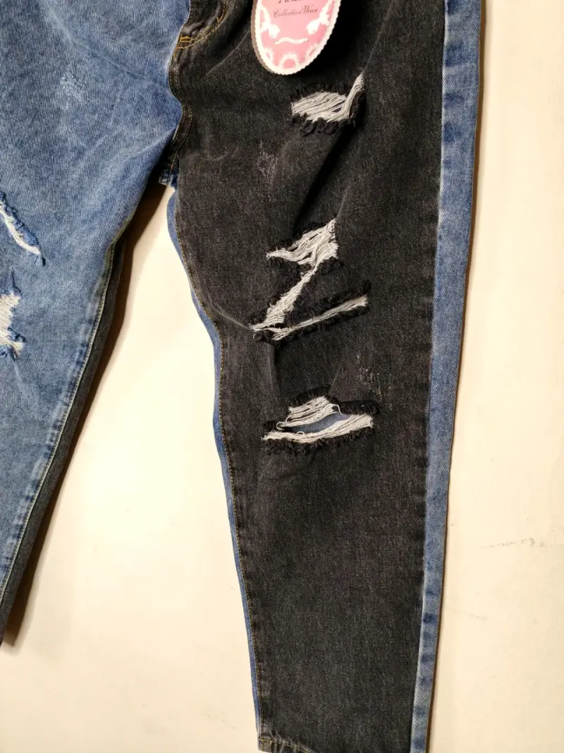 Jeans bicolor desgastados X&D - 3