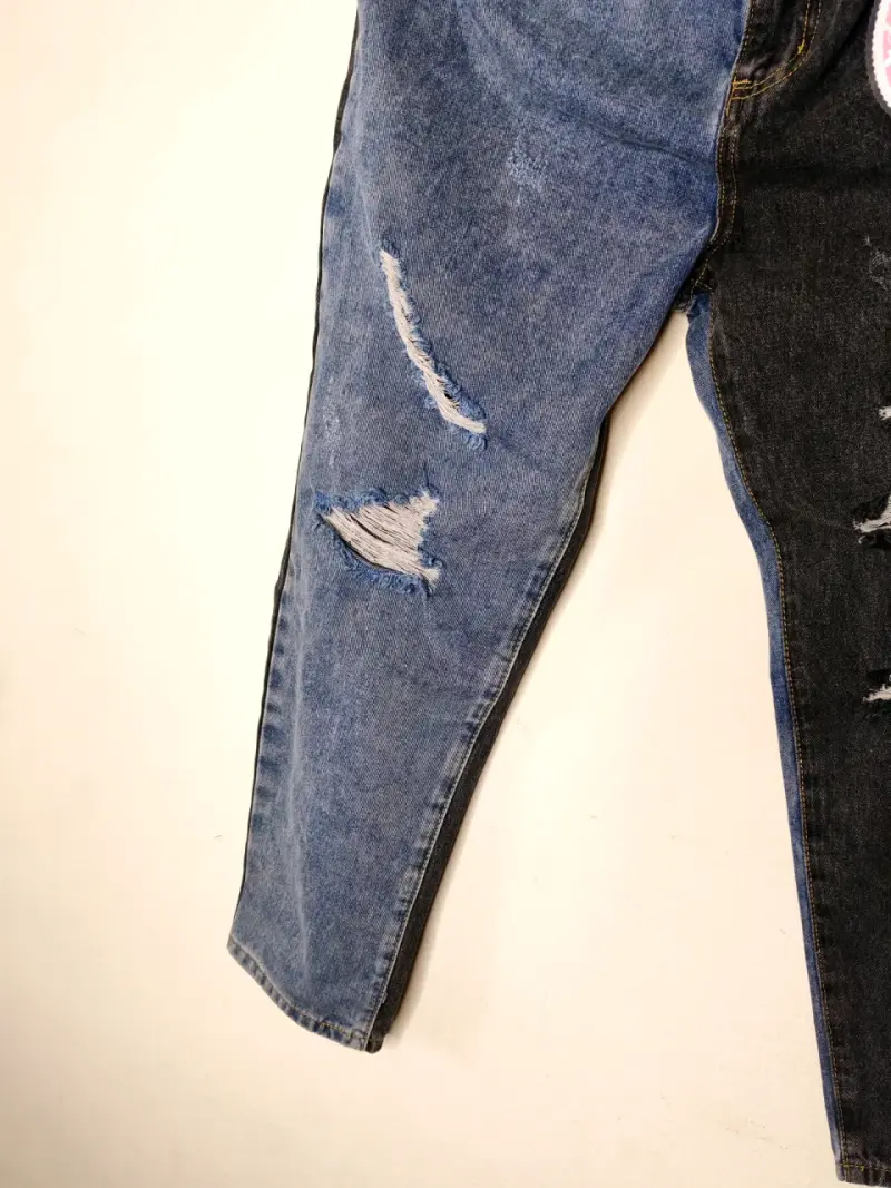 Jeans bicolor desgastados X&D - 4