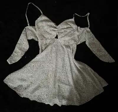 Vestido blanco con lunares - miniatura 1