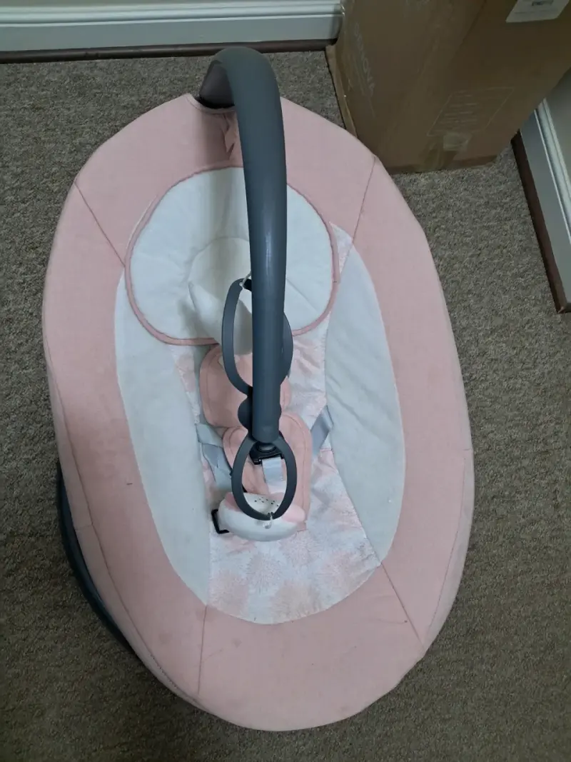 Cuna mecedora para bebé rosa - 2