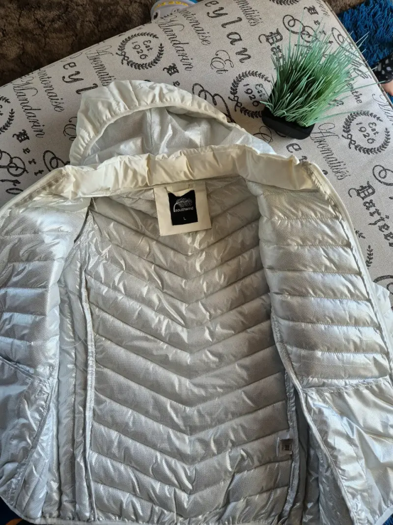 Parka acolchada blanca/hoodie - 3
