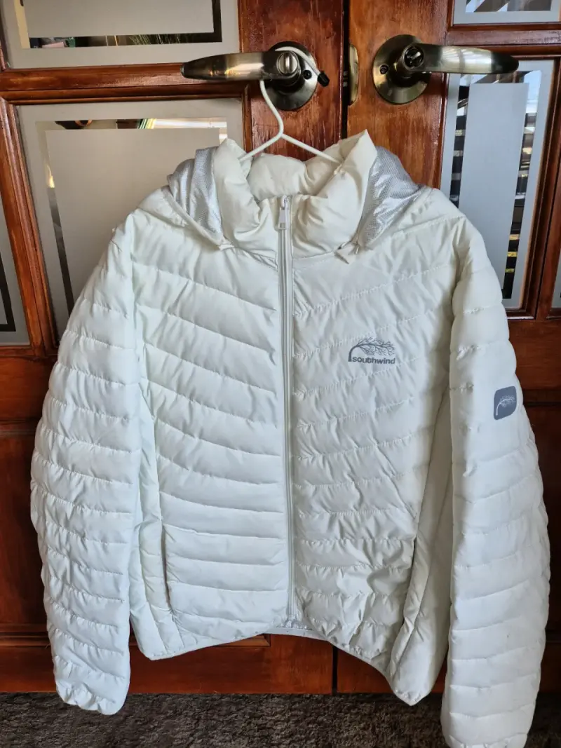 Parka acolchada blanca/hoodie - 5