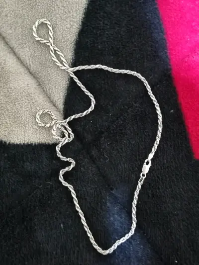 Cadena de plata trenzada turbillon - miniatura 1