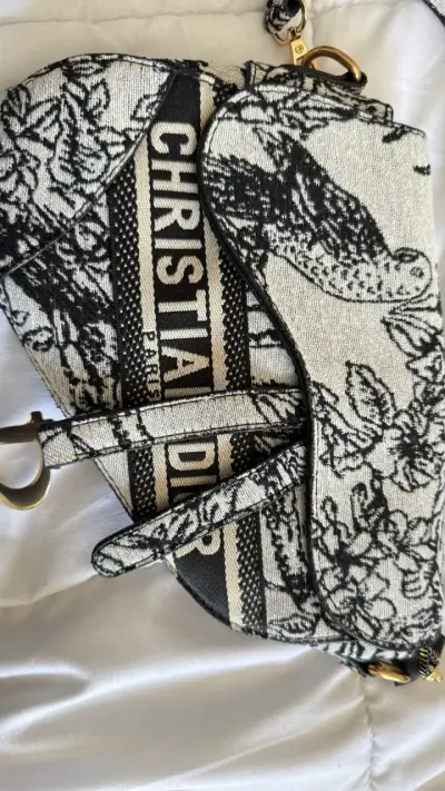 Cartera Christian Dior en blanco y negro - miniatura 2