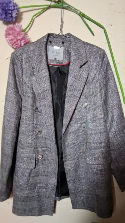 Blazer a cuadros gris - miniatura 5