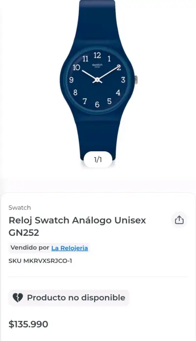 Reloj analógico Swatch azul - miniatura 1