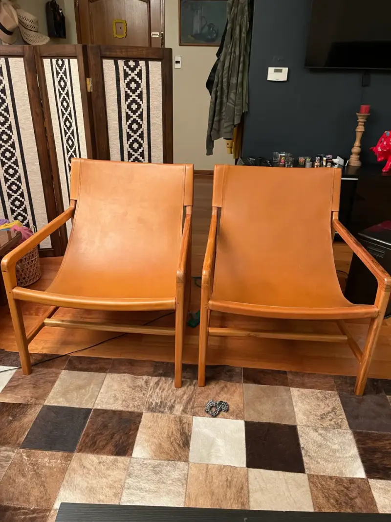Silla de cuero caramel - 2