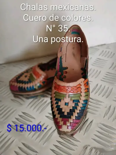 Chalas mexicanas cuero colorido - miniatura 1