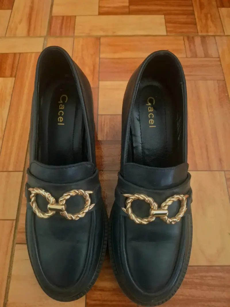 Zapatos negros con tacón grueso- Gacel- Talla 35 - 2