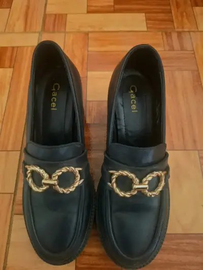Zapatos negros con tacón grueso- Gacel- Talla 35 - miniatura 2