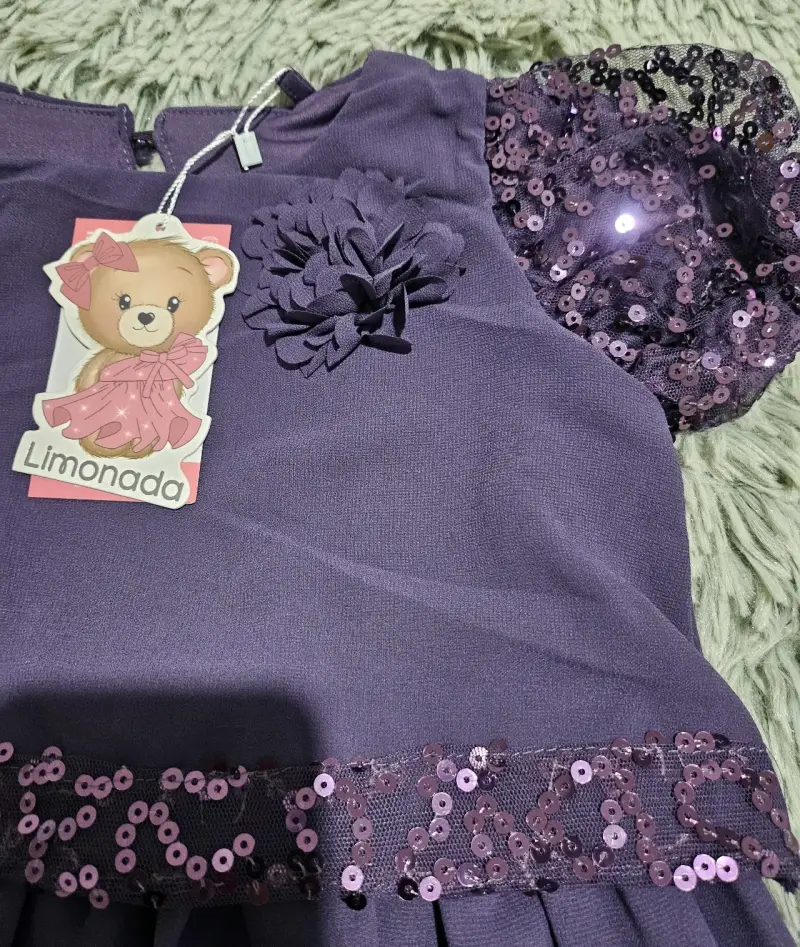 Vestido morado con lentejuelas - 3