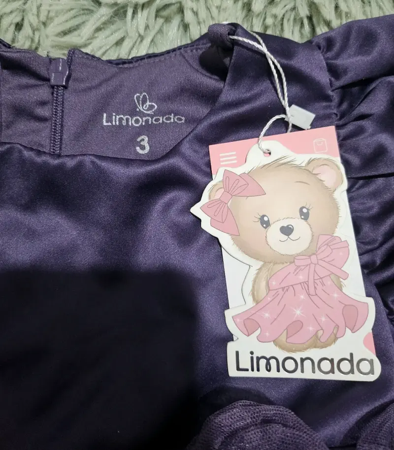 Vestido de niña morado elegante - 4