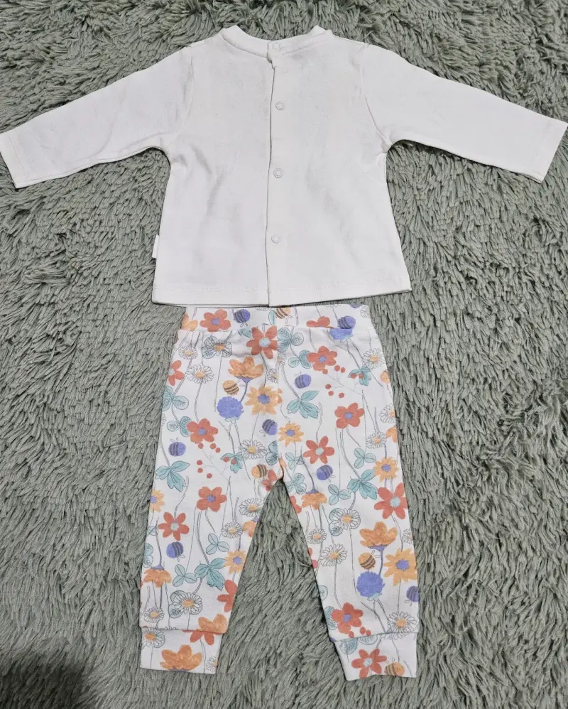 Conjunto bebé floral blanco - 2
