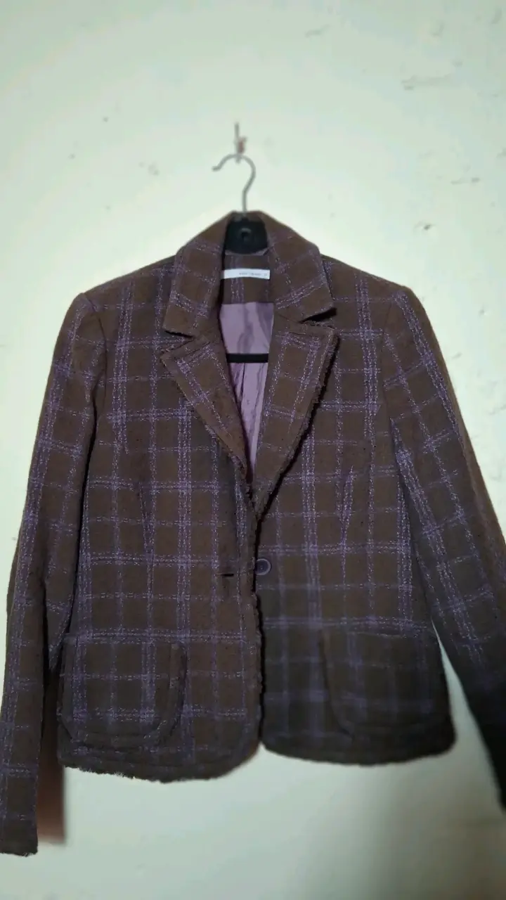 Blazer morado a cuadros - 3