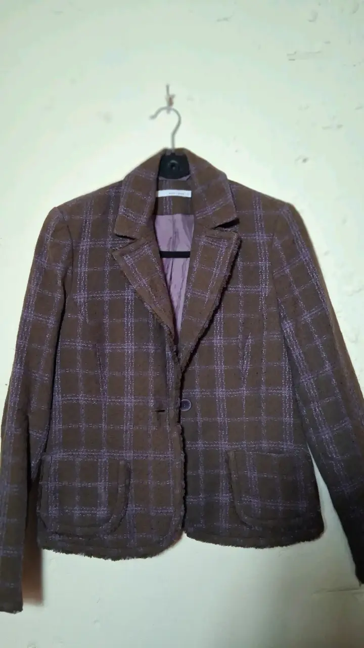Blazer morado a cuadros - 6