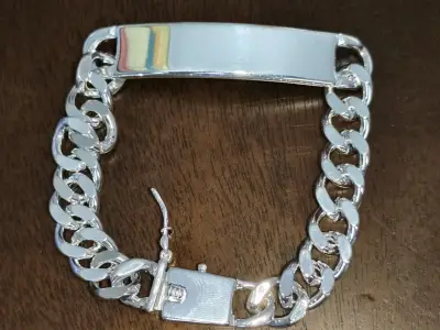 PULSERA PLATEADA FANTASÍA NUEVA EXCELENTE CALIDAD. - miniatura 1