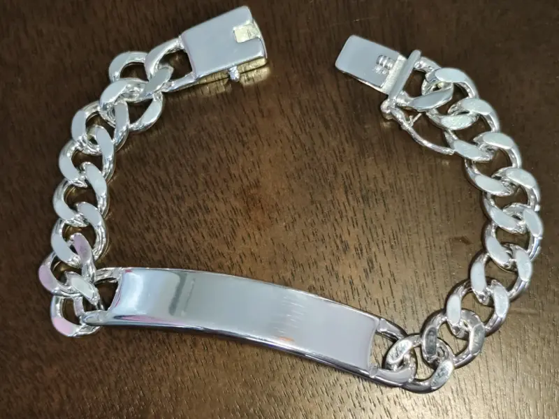 PULSERA PLATEADA FANTASÍA NUEVA EXCELENTE CALIDAD. - 2