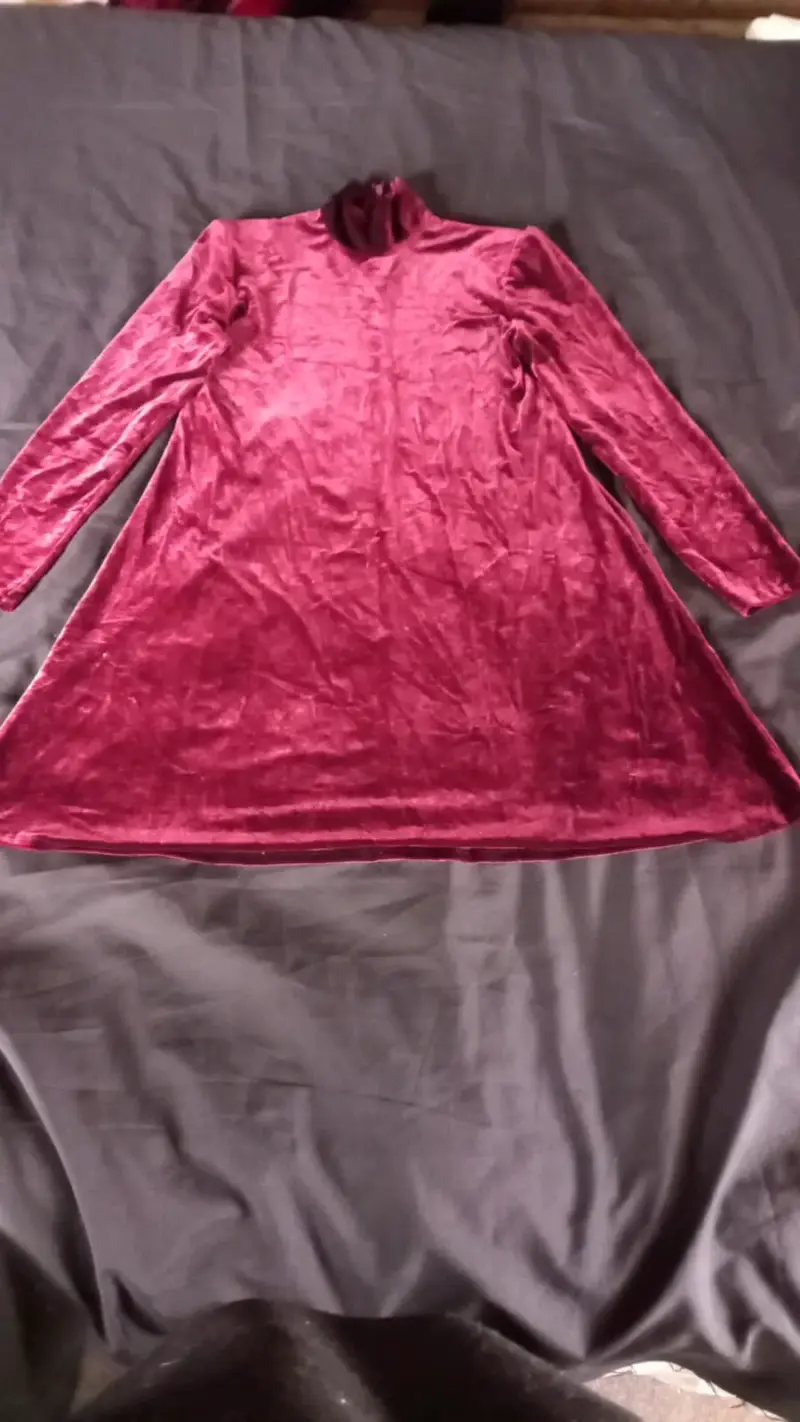 Vestido de terciopelo burdeos - 2