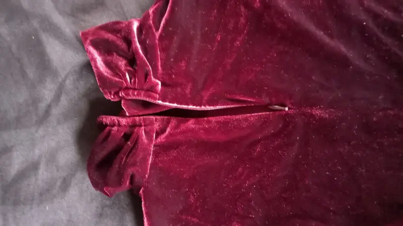 Vestido de terciopelo burdeos - 3