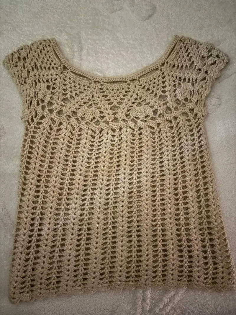 Chaleco tejido beige - 1