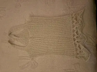 Chaleco tejido beige - miniatura 5