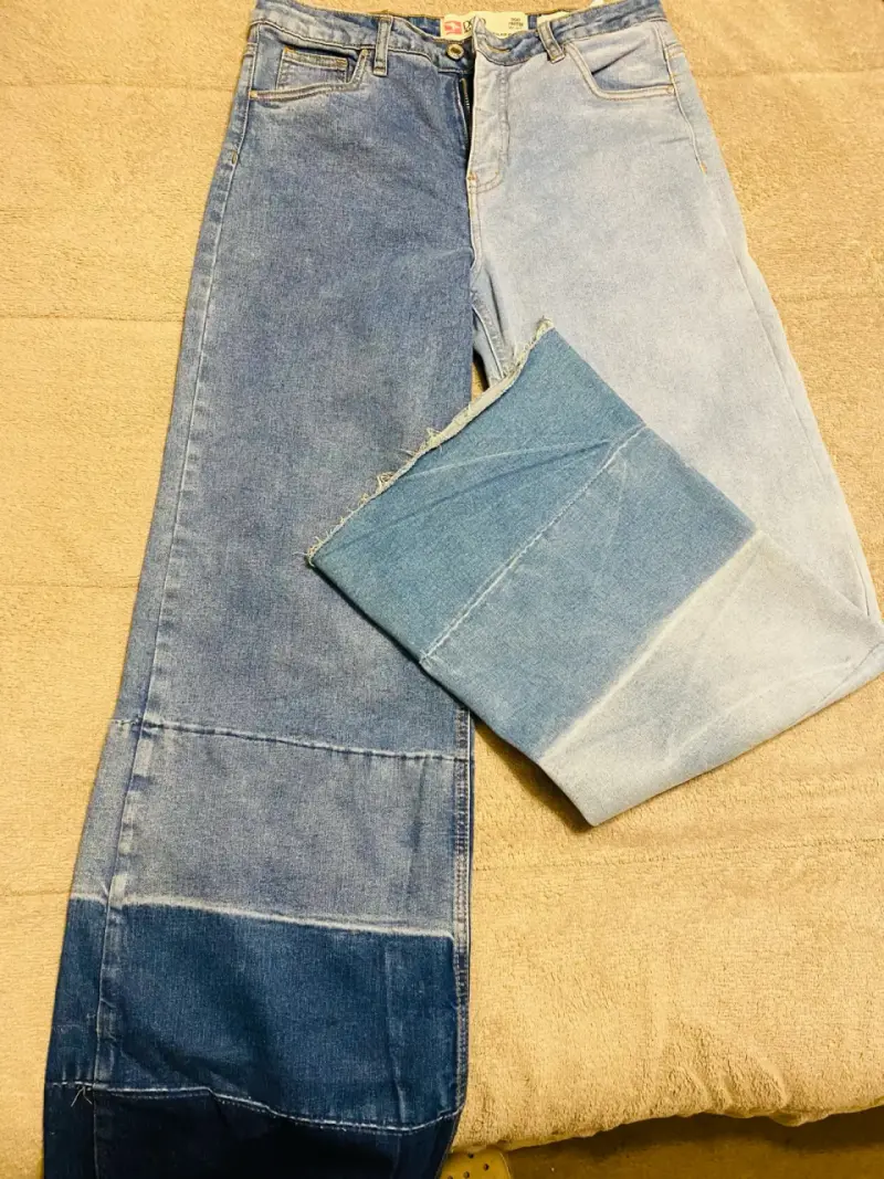 Jeans patchwork bicolor unisex