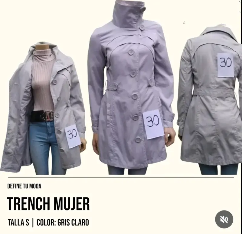 Trench coat mujer gris claro