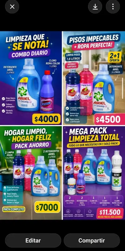 Combo limpieza total varios productos - miniatura 1