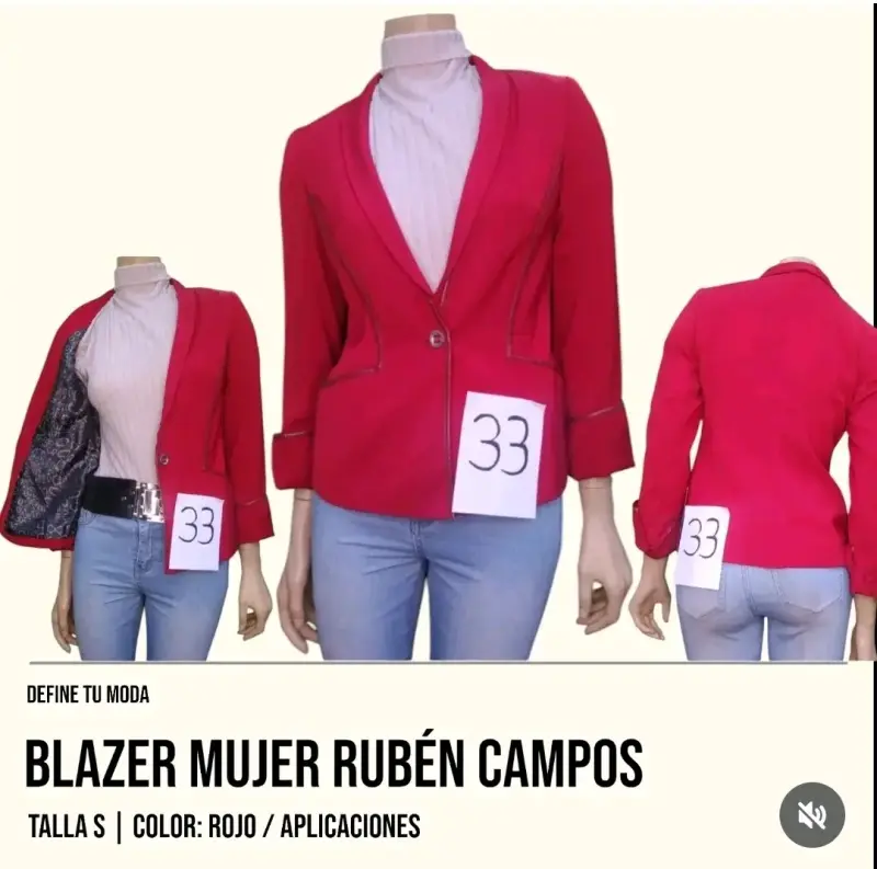 Blazer mujer rojo aplicaciones
