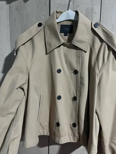Abrigo beige Zara de mujer - miniatura 1