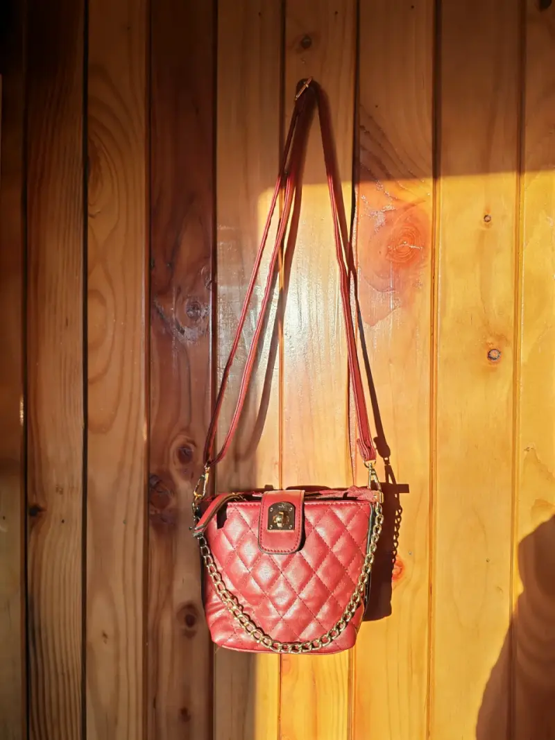 Cartera roja con cadena - 1