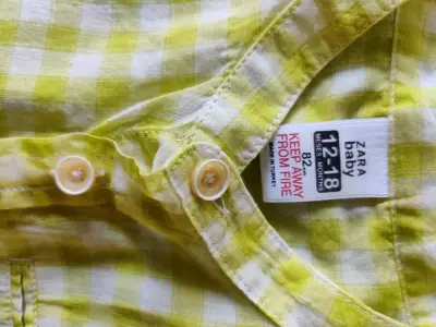 Camisa bebé cuadros verde - miniatura 2
